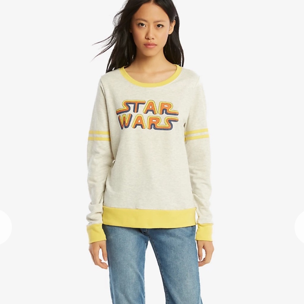 Her Universe Star Wars Classic Logo Yellow Retro Sweater - Size Medium - Picture 3 of 11
